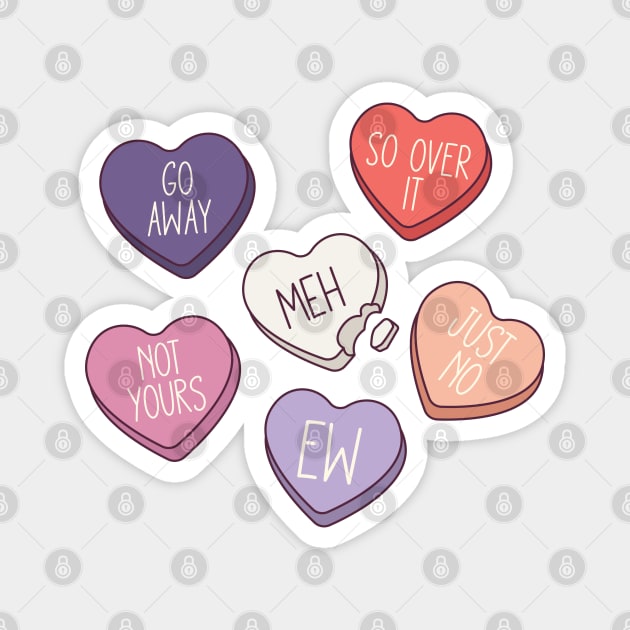 Anti Valentine's Day Conversation Hearts Magnet by Erin Decker Creative