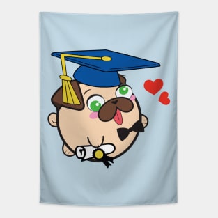 Doopy the Pug Puppy - Graduation Tapestry