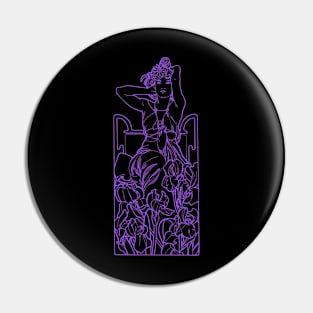 Alphonse Mucha Amethyste Violet Neon Pin