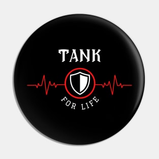 Tank for Life Heartbeat ECG Heart Line Design Roleplaying Game Tanking Class Pin