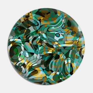 Green and Gold Geometric Pattern Pin