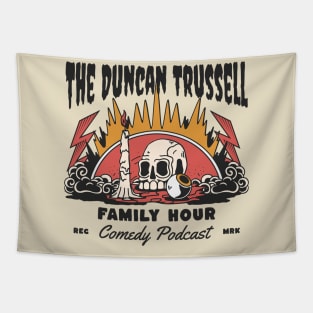Occult-Style Duncan Trussell Podcast Skull and Candle Tapestry