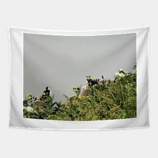 Puffins & Flowers Tapestry