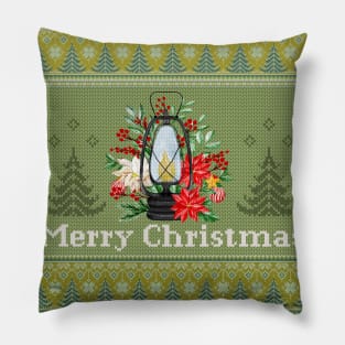 Kerosene Lamp In The Christmas Night | Christmas Idea Pillow