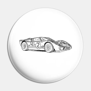 GT40 MK2 Wireframe Pin