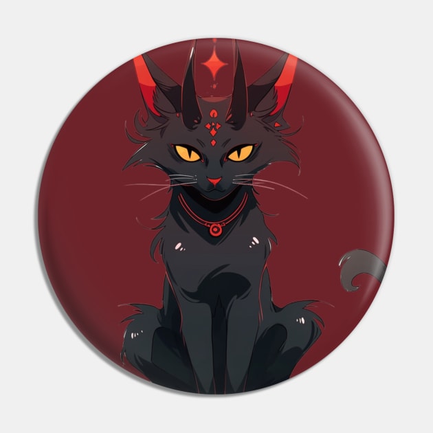 Demonic Black Cat Pin by DarkSideRunners