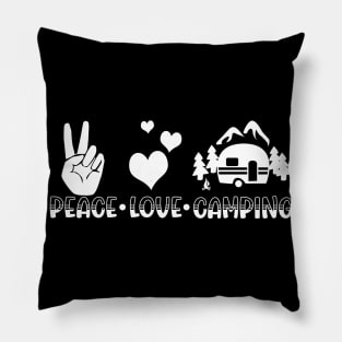 Peace Love Camping Caravan Grandma Renter Gift Pillow