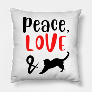 Peace Love and Black Cats Pillow