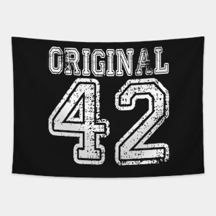 Original 42 1942 2042 T-shirt Birthday Gift Age Year Old Boy Girl Cute Funny Man Woman Jersey Style Tapestry