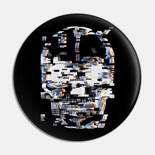 Graphic skull with glitch effect Pin