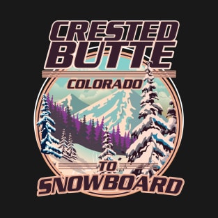 Crested butte Colorado Snowboarding logo T-Shirt