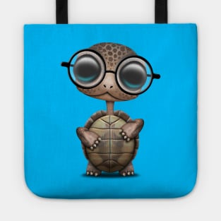 Cute Nerdy Turtle Wearing Glasses Tote