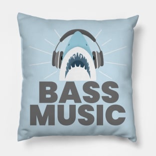 BASS MUSIC  - Shark (grey) Pillow