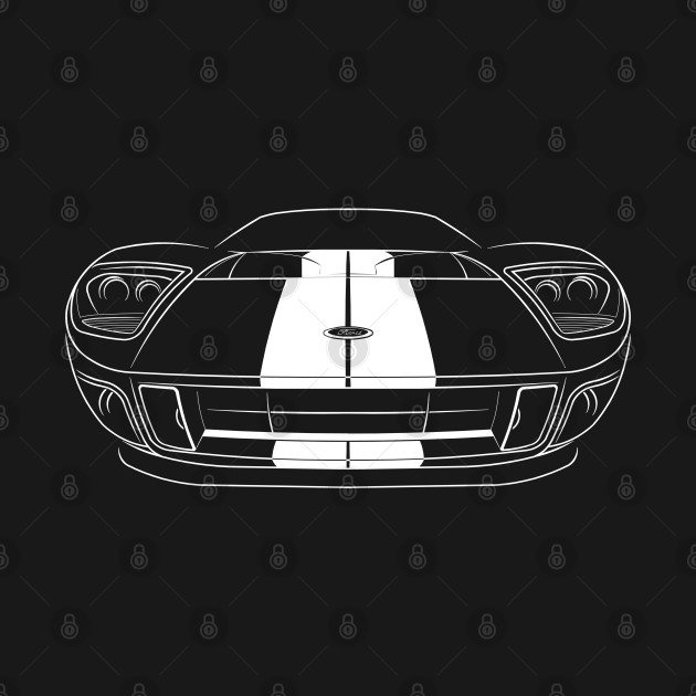 Front/back - Ford GT - stencil, white by mal_photography