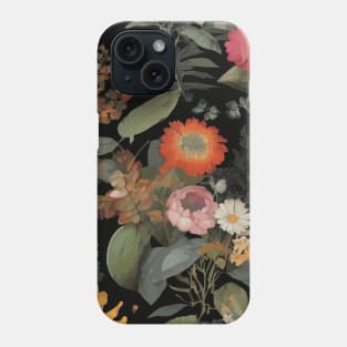 Night Garden with Colorful Flowers Phone Case