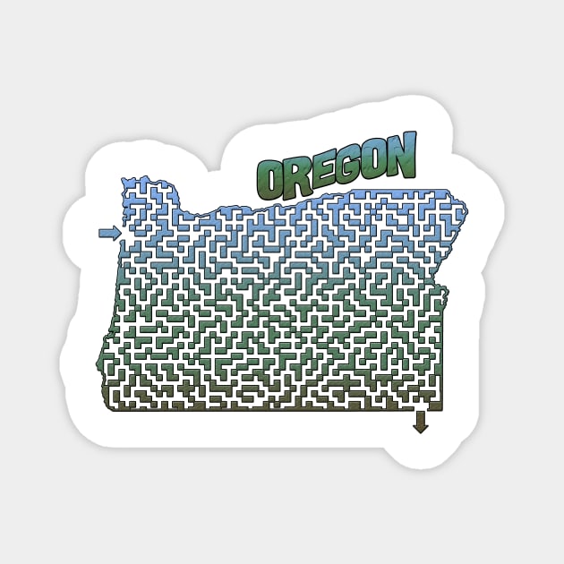 Oregon State Outline Maze & Labyrinth Magnet by gorff