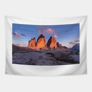 Dolomites Scene Vector Painting Tapestry