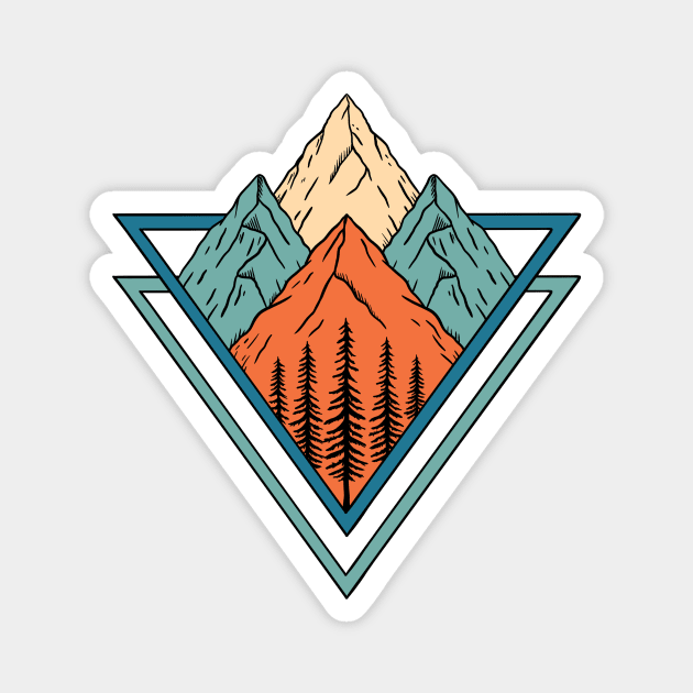 Nature Mountains Triangle Magnet by coffeeman