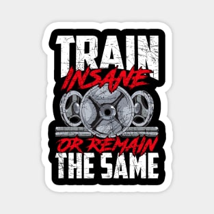 Train Insane or Remain The Same Weightlifting Gym Magnet