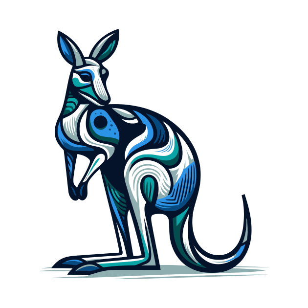 Pop art kangaroo illustration. cubism illustration of a kangaroo by gblackid