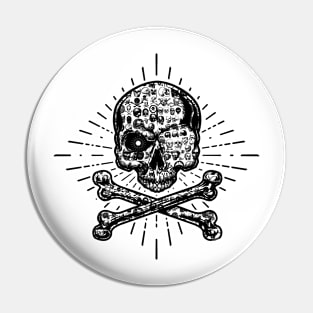 Skullception in black Pin