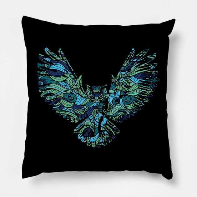 Funny owl colorful t-shirt Pillow by thefriendlyone