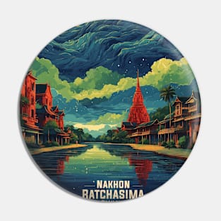 Nakhon Ratchasima Thailand Vintage Retro Travel Tourism Pin