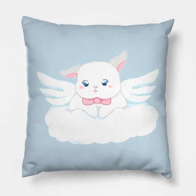 Claude in the cloud | Bunniesmee Wedding Edition Pillow by GambarGrace