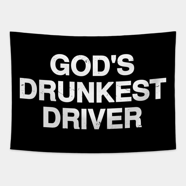 Funny Drunk Driver Tapestry by Riel