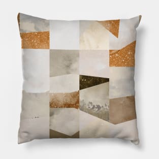 Pocket - COLLAGE TEXTURE SHAPES GOLD Pillow