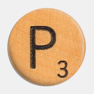 Scrabble Tile 'P' Pin