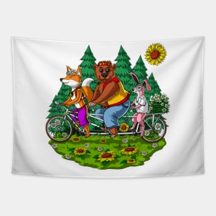 Hippie Forest Animals Tapestry