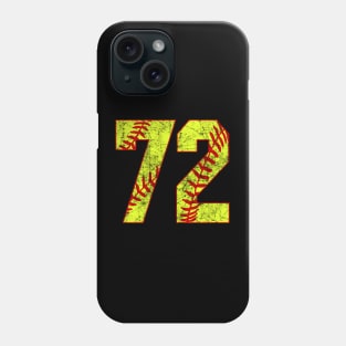 Fastpitch Softball Number 72 #72 Softball Shirt Jersey Uniform Favorite Player Biggest Fan Phone Case