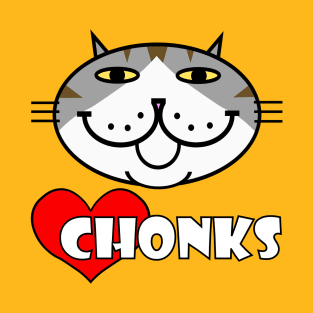 Heart Chonks - Grey and White Cat T-Shirt