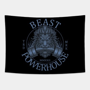 Beast Power House Gym Logo Tapestry