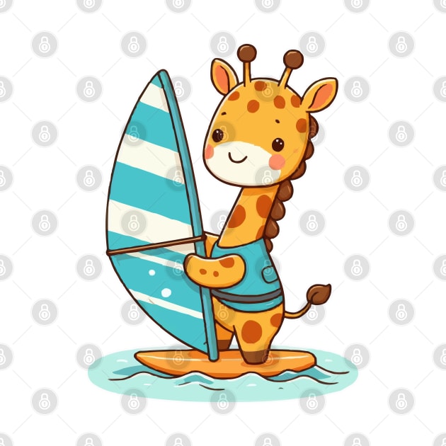 Cute giraffe Windsurfing by fikriamrullah
