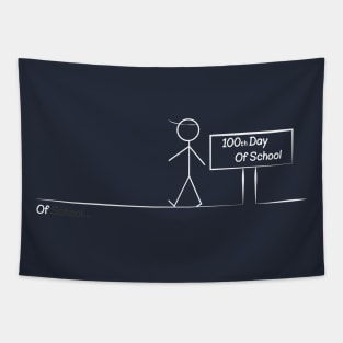 Happy 100th Day of School Teacher or Student Fun T-Shirt Tapestry