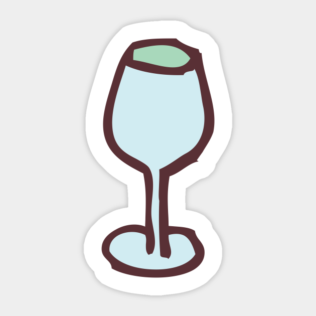 Wine Glass Funny Nursery Cartoon Drawing Design - Wine Glass - Sticker |  TeePublic