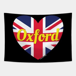 Oxford England UK British Flag Heart Tapestry