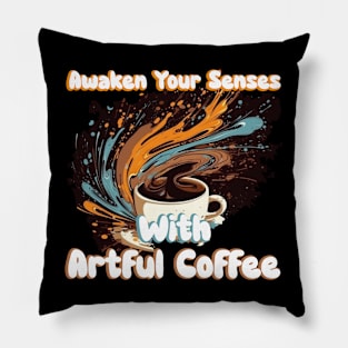 Awake your senses with artful coffee Pillow