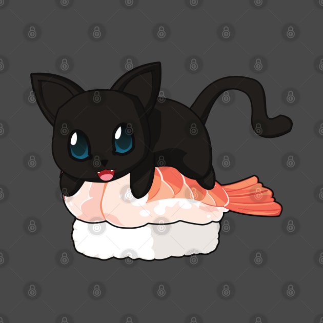 Black Cat Shrimp Sushi by Myanko