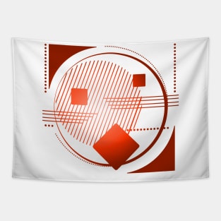 Geometric abstract red cool Tapestry