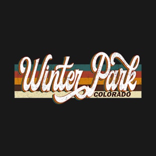 Winter Park Colorado US State Map Vintage Retro 70s 80s style T-Shirt