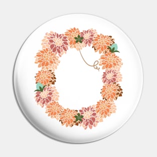 Letter O Floral Pin