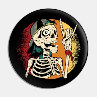 Skeleton Concert Graphic - For Music Concerts and Festivals Pin