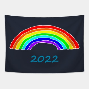 Hand Drawn Rainbow Blue 2022 Tapestry