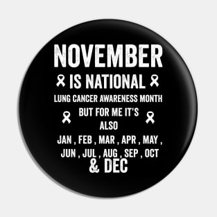 November is national lung cancer awareness month but for me - lung cancer support Pin