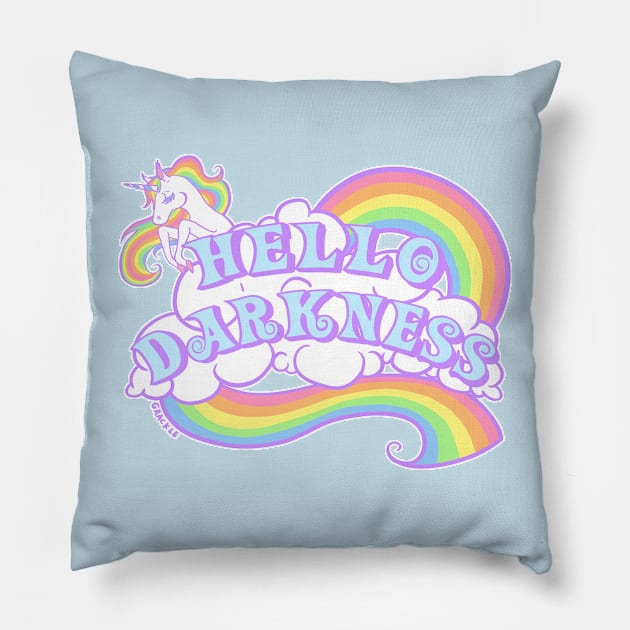 Hello Darkness Pillow by Jan Grackle