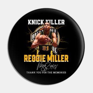 Reggie Miller Choke Sign Basketball Legend Signature Vintage Retro 80s 90s Bootleg Rap Style Pin