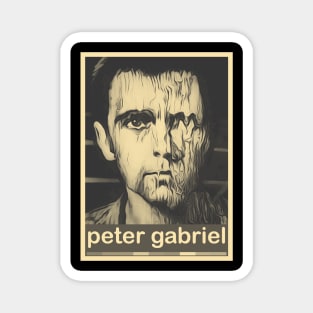 peter gabriel - brown cream  retro shirt Magnet